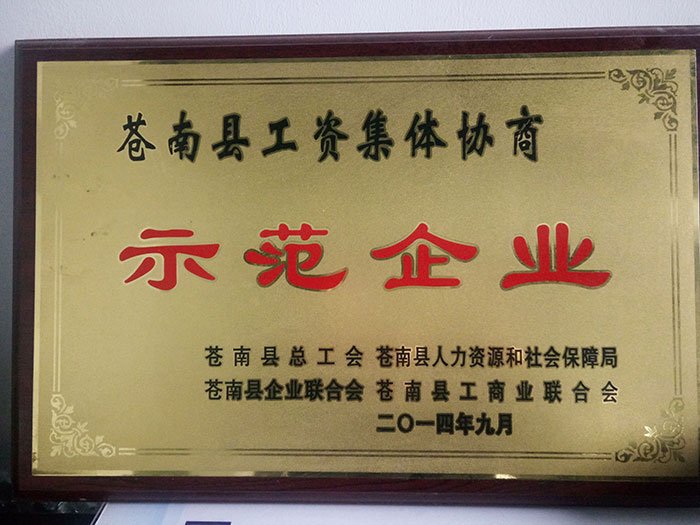 Wenzhou City wage collective negotiation demonstration enterprise